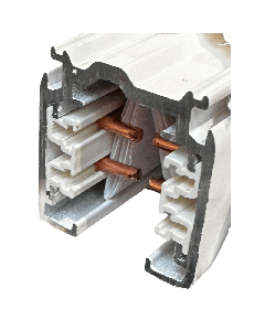 Strømskinne, 3F, 230V, hvit, 3 m
