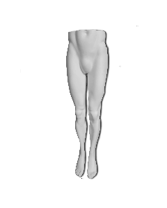 Herretorso, ben - hvit. metall fotplate. mannekeng underdel
