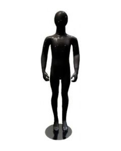 Barnmannekeng. Sort high gloss med hoved. 8-10 år. H134 cm. Stående