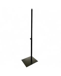 Metallfot til torso eller gine. Firkanetfot 32 x 27 cm. Sort metal. Inkl. skrue til torso