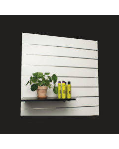 Rillepanel (120x 120 cm) m/lister - hvit. 15 cm - 7 spor. Spor på hver side