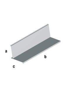 Metalhylde, skrå, lys alu. 90 x 20 x H25,5, t/ rillepanel