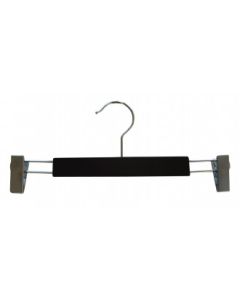 Buksekleshenger m/ klyper, matt sort med krom krok, 30 cm