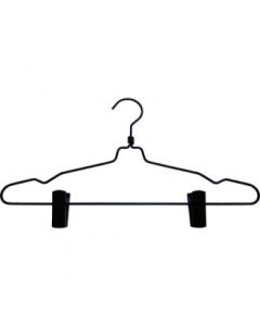 Aluminiumshenger, kraftig med stang og plastklyper, med hakk, sort, 41 cm.