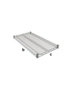 Tubo, hylle, krom, 90 x 45 cm, light, max 50 kg pr hylle