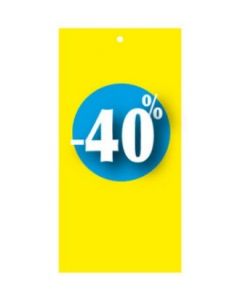 Rabatmerke 40% i etiketform til tekstilpistol