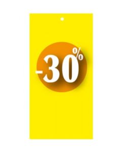 Rabatmerke 30% i etiketform til tekstilpistol