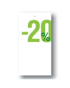 Rabatmerke 20% i etiketform til tekstilpistol