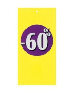 Rabatmerke 60% i etiketform til tekstilpistol
