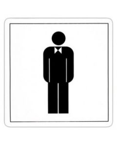 Pictogram Herretoalett. 11,4 x 11,4 cm.