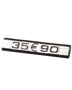 Prismærkesett, 360 stk m/ stander. Sølv L7 x H9.5 mm.
