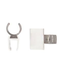 Skilteclips. Plast. hvit/klar t/ plastrammer