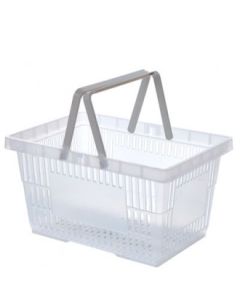 Innkjøpskurv, 22 L. Transparent plast H 22,5 cm. 2 håndtag