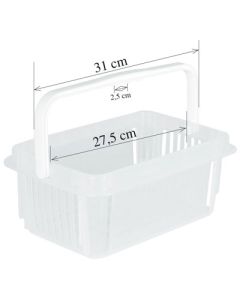 Innkjøpskurv. 7 L m/1 håndtag. TRANSPARENT. L 30,5 x P 20 x H 12 cm