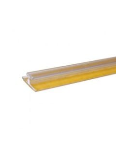 Vareskubber, bagkant m/ tape 1 mtr. Klar plast