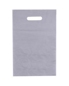 Sølvfarvet plastikpose 35 x 5 x 45 cm. 100 stk.