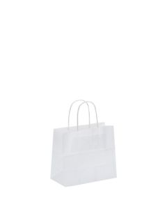 hvit Papirpose 19x8x21 cm. 50 stk.