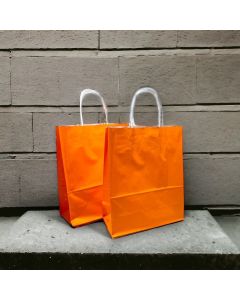 Papirpose, orange, 24 x 12 x H31. 50 stk.