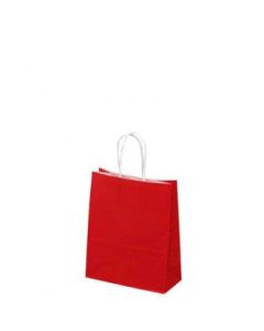 Rød papirspose 19 x 8 x 24 cm. 50 stk.