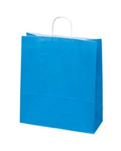 Turkisfarvet papirspose 35 x 14 x 44 cm. 50 stk.