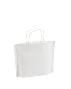 hvit papirpose 30x8x24 cm. 50 stk.