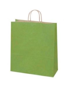 Olivengrøn papirspose 35 x 14 x 44 cm. 50 stk.