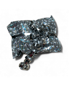 Sølvfarvet gavepose med hologrammønster 20 x 32 cm. 50 stk.