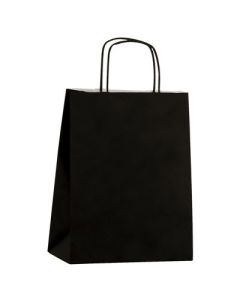 Sort papirspose 24 x 12 x 31 cm. 50 stk.