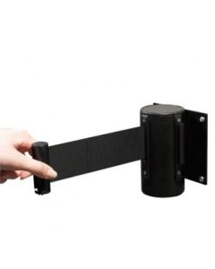 Veggavsperring 2 meter sort bånd. Sort beslag