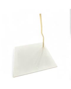 Fotplate med leggspyd 12,2 mm. til mannekeng, metall. hvit. 32 x 32 cm.