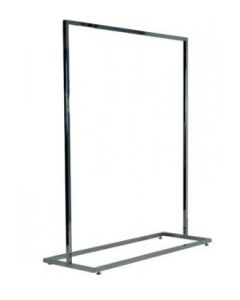 Gulv- klesstativ 120 cm. Børstet satin, med ramme fot. B-MT