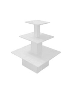 Pyramide, hvit melamin, 40 / 60 / 90 x H120 cm. Firkantet. Lagbord