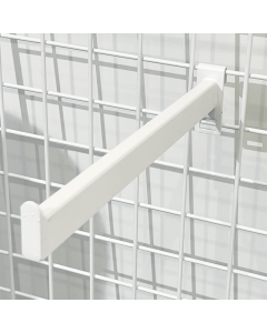 Lige frontheng t/ gitter. Hvit - 30 cm