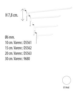 Varekrok - Hvit - t/ rillepanel. Velg længde
