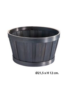 Gavekurv, rund, bambus, sort, Ø21,5 cm, H12 cm