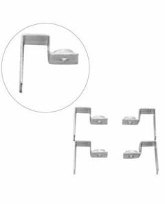 Glashyllebeslag t/ u-bøjlestang  - passer t/ 12 mm. ( multitilbehør bla. Framework)