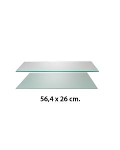 Glashylle t/ U-bøjlestang (56,4 x 26 cm.) t/ rillepanel
