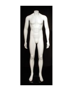 Headless herremannekeng. Hvit. H 172 cm.  Kan have sko på begge fødder