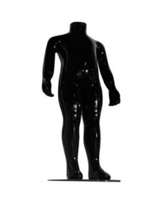 Family Barnmannekeng. Sort high gloss. 2-4 år. H 73 cm. Rund glass fotplate