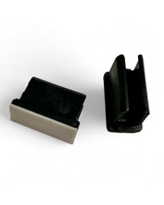 Clips med tape t/plastramme, sett af 2 dele, sort