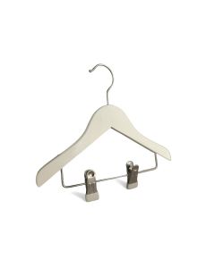 Trehenger, baby, med klemme, hvit, 25 cm.