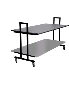 Sort salgsbord / gatebord - L10 - dobbelt. B 155 x 74 x H 90 cm. Velg fage på bordplate