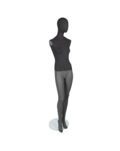 1800 vintage damemannekeng. antrasit grå torso og hoved ( stof) Antrcitgrå ben. Inkl. mørke brune trearme. glass fotplate. aftageligt hoved.
