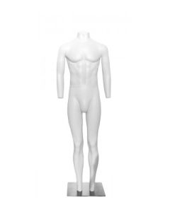 Fotomannekeng. Hvit, herre. H 175 cm.