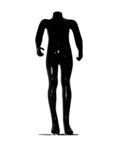 Family Barnmannekeng. Sort high gloss uden hoved. 8-10 år. H 114 cm. . Rund glass fotplate