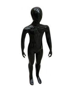 Barnmannekeng. Sort high gloss med hoved. 1-2 år. Stående