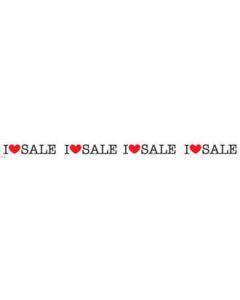 Vindusstreamer m/  I LOVE SALE - 8,5 x 120 cm, selvklebende bagside