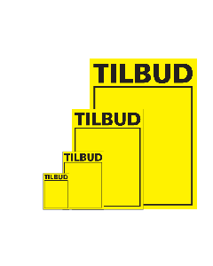 Tilbudsskilte i papp. Gul. A6, A5, A4 og A3