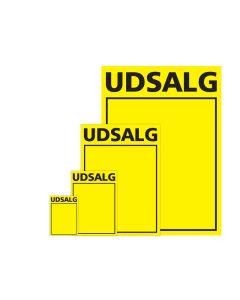 Utsalgsskilte i papp. Gul. Velg størrelse