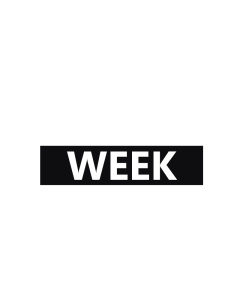 Plakat. Week, sort og hvit, 50 x 12 cm
